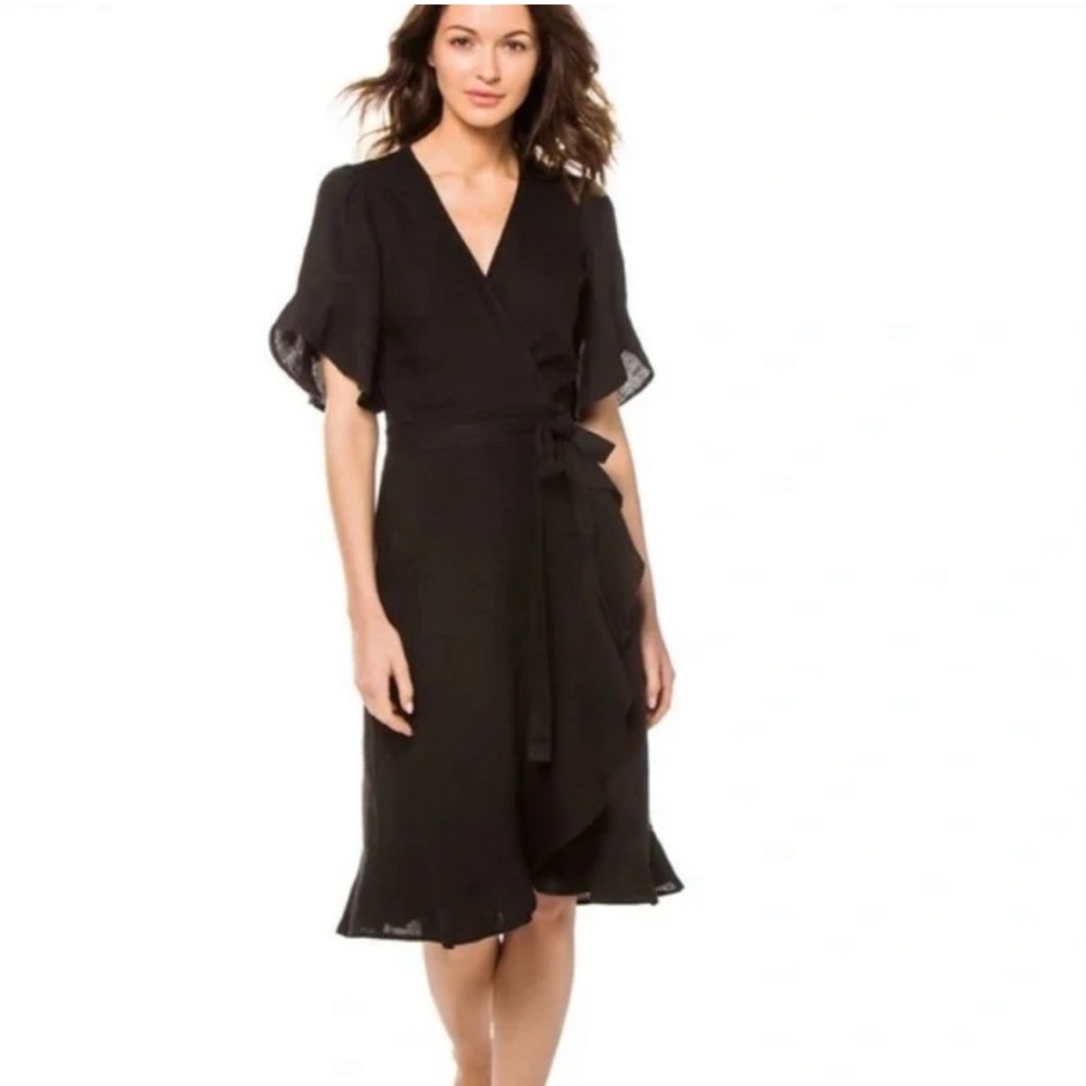 HONORINE Charlotte Wrap Dress - Black - XS